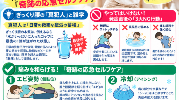 【魔女の一撃！？】ぎっくり腰はなぜ起きる？ 知っておきたいNG行動と「奇跡の応急セルフケア」