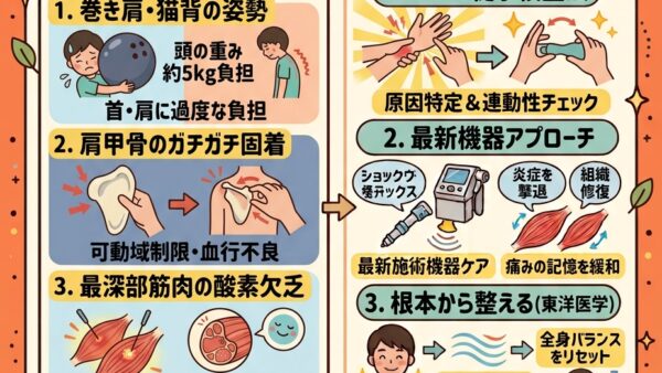 【肩を揉んでも治らない理由】頑固な慢性肩こりの真犯人は「頭の重み」と「肩甲骨」にあった！？