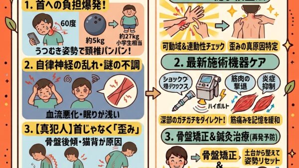 【頭の重さはボウリング球！？】現代病「スマホ首」の恐ろしい正体と根本撃退法