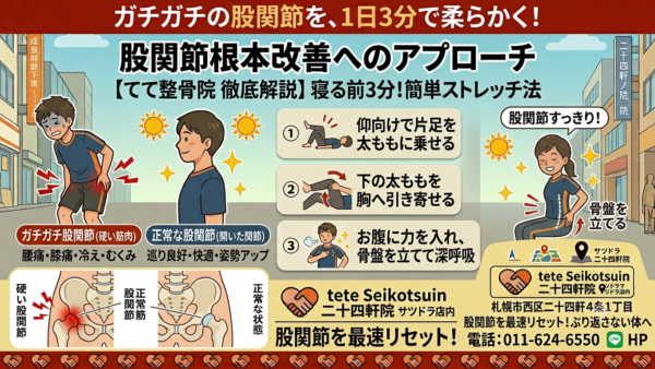 【1日3分でOK！】ガチガチの股関節を柔らかくする簡単ストレッチと放置するリスク