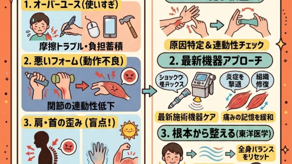 【手首の激痛】スマホ・家事で痛む「腱鞘炎」の真犯人！手首だけ揉んでも治らない理由