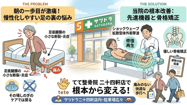 【朝の一歩目が激痛】足の裏が痛い… それ「足底腱膜炎」かも？プロが教える原因と先進の解決策