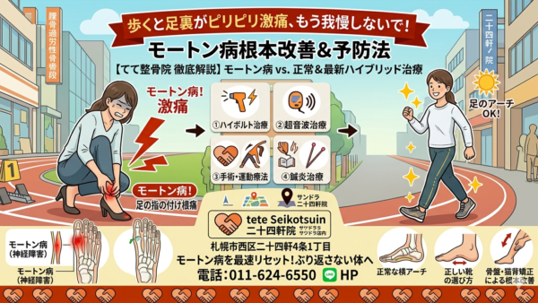 タイトル：【歩くと足の裏がピリピリ激痛】それモートン病かも？放置するリスクと根本改善法
