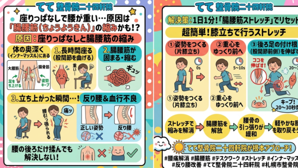 【デスクワーク必見】座りっぱなしで腰が重い…原因は「腸腰筋（ちょうようきん）」の縮みかも！？