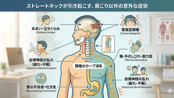 【首の歪み】ただの肩こりだと思っていませんか？ストレートネックが引き起こす「意外な不調」