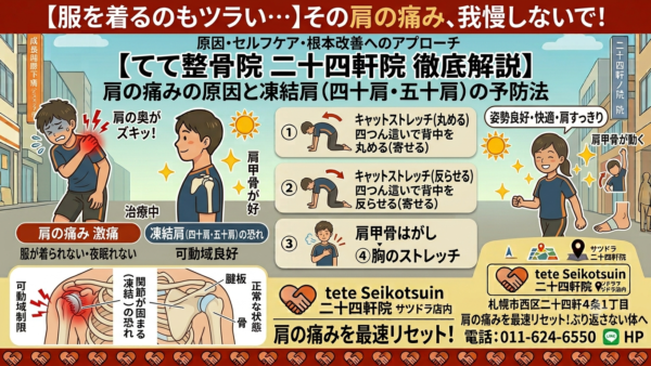 【服を着るのもツラい…】その肩の痛み、我慢していませんか？原因と自分でできるセルフケア